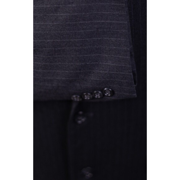 Jos A Bank Gray striped 2-piece suit men size 42L Pleated pants sz - Picture 8 of 16